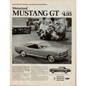 1965 Motorized Mustang GT toy car Vintage Print Ad (L17)